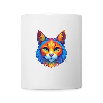 Chat turc de Van, dessin animé kawaii, animal de compagnie - Mug blanc - blanc - Devant
