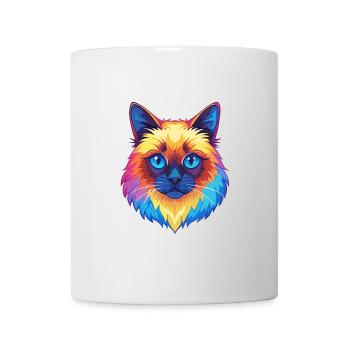 Birma Katze Rasse Karikatur Kawaii Tier Haustier - Tasse - Weiß - Vorne