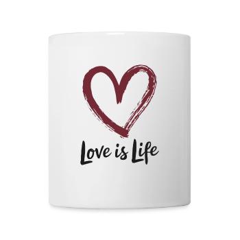 Cœur L’amour c’est la vie Saint-Valentin Dicton - Mug blanc - blanc - Devant