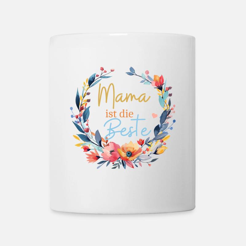 Maman est la meilleure ! Fleurs, colorées, personnalisables - Mug blanc - blanc
