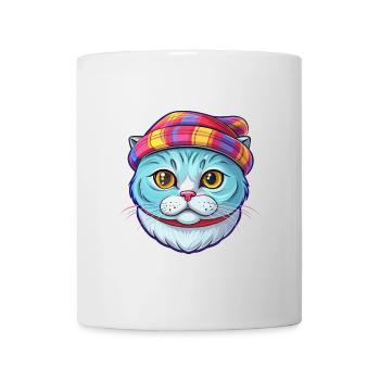 Schottische Falten Katze Rasse Karikatur Kawaii Tier Haustier - Tasse - Weiß - Vorne