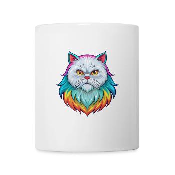 Weiße Langhaar Persische Katzenrasse Karikatur Kawaii An - Tasse - Weiß - Vorne