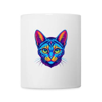 Ocicat Domestic Cat Breed Cartoon Kawaii Animal Pe - Mug - white - Front