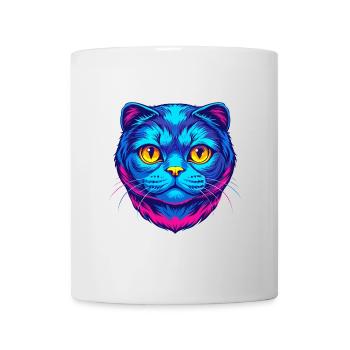 Chat Scottish Fold de race dessin animé kawaii animal de compagnie - Mug blanc - blanc - Devant