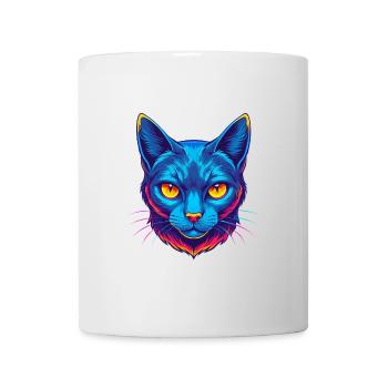 Chat bleu russe race dessin animé Kawaii animal de compagnie - Mug blanc - blanc - Devant