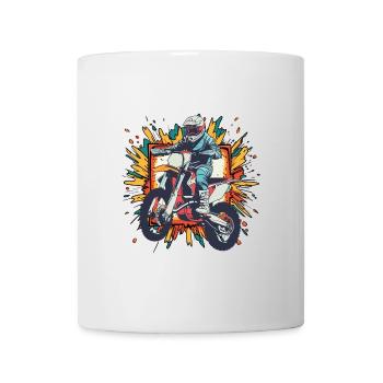 Dirtbike Motocross Bikerin - Tasse - Weiß - Vorne