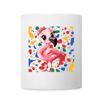 Rose flamant rose - Mug blanc - blanc - Devant