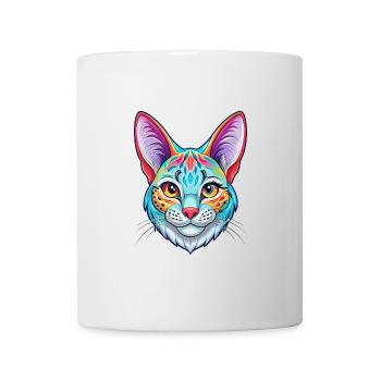 Savannah Cat Breed Cartoon Kawaii Animal Pet - Mug - white - Front