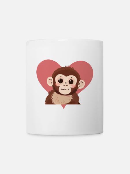 Affe Zootier - Tasse - Weiß