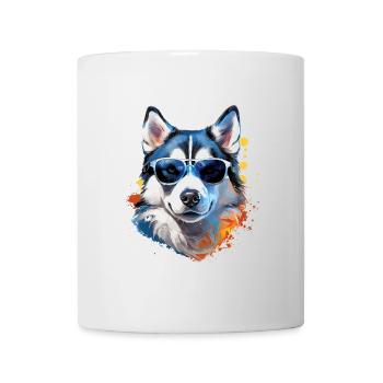 Husky with sunglasses - Mug - white - Front