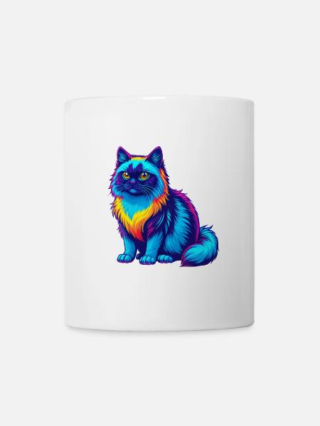 Birma Heilige Katzenrasse Cartoon Kawaii Tier Haustier - Tasse - Weiß