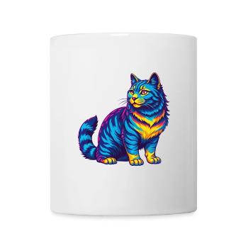 Race de chat Bobtail américain Dessin animé Kawaii Animal P - Mug blanc - blanc - Devant