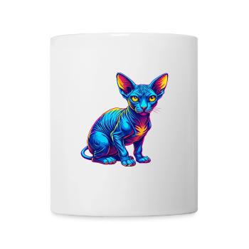 Peterbald Chat Race Dessin animé Kawaii Animal Pet - Mug blanc - blanc - Devant