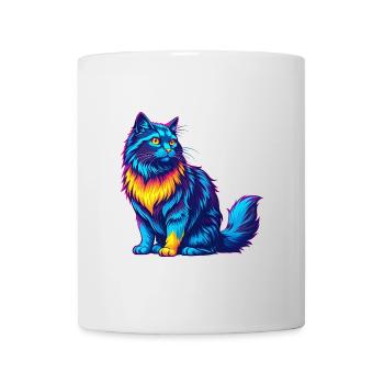Allemand à poil long race de chat dessin animé Kawaii Animal Pe - Mug blanc - blanc - Devant