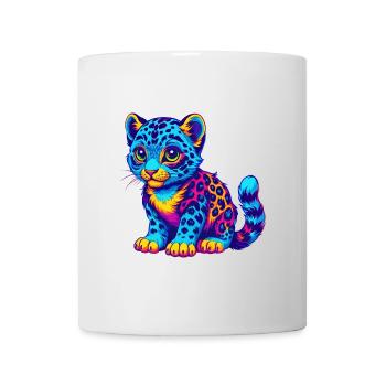 Léopard des neiges bébé chat race dessin animé Kawaii Animal - Mug blanc - blanc - Devant