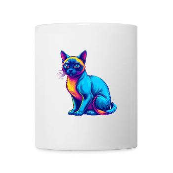Tonkinese Katze Rasse Cartoon Kawaii Tier Haustier - Tasse - Weiß - Vorne
