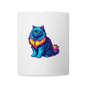 Weiße Langhaar Persische Katzenrasse Karikatur Kawaii An - Tasse - Weiß - Vorne
