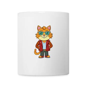 Selkirk Rex Lustige Cartoon Kawaii Jacke Sonnenbrille - Tasse - Weiß - Vorne