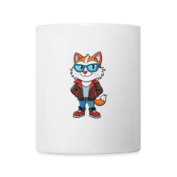 Schneeschuh Lustige Cartoon Kawaii Jacke Sonnenbrille - Tasse - Weiß - Vorne