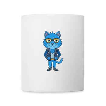Russisch Blau Lustige Cartoon Kawaii Jacke Sonnenbrille - Tasse - Weiß - Vorne