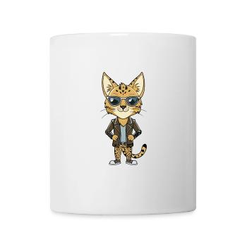 Savannah Lustige Cartoon Kawaii Jacke Sonnenbrille - Tasse - Weiß - Vorne