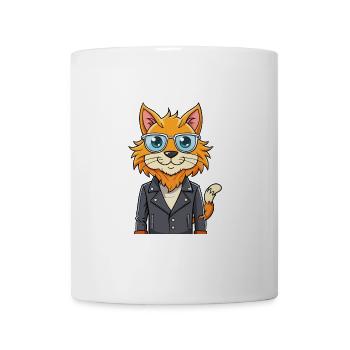 Maine Coon Funny Cartoon Kawaii Veste Lunettes de soleil - Mug blanc - blanc - Devant