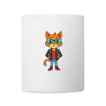 Ocicat Funny Cartoon Kawaii Veste Lunettes de soleil - Mug blanc - blanc - Devant