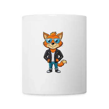 Manx Funny Cartoon Kawaii Veste Lunettes de soleil - Mug blanc - blanc - Devant