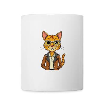 Ocicat Funny Cartoon Kawaii Veste Lunettes de soleil - Mug blanc - blanc - Devant