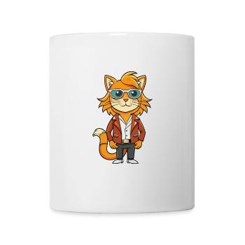 German Longhair Funny Cartoon Kawaii Jacket Sungla - Mug - white - Front