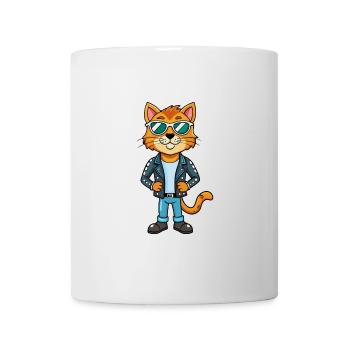 Inländische lustige Cartoon Kawaii Jacke Sonnenbrille - Tasse - Weiß - Vorne