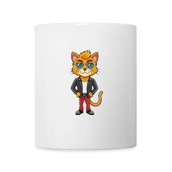 Khao Manee Funny Cartoon Kawaii Veste Lunettes de soleil - Mug blanc - blanc - Devant
