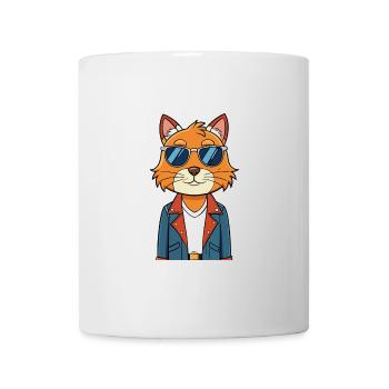 Asiatische lustige Cartoon Kawaii Jacke Sonnenbrille - Tasse - Weiß - Vorne