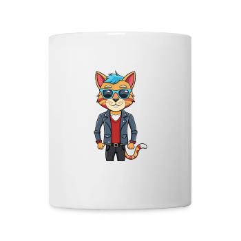 European Shorthair Funny Cartoon Kawaii Jacket Sun - Mug - white - Front