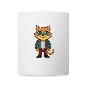 Burmesische lustige Cartoon Kawaii Jacke Sonnenbrille - Tasse - Weiß - Vorne