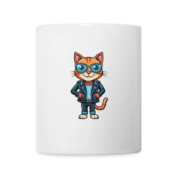 Bombay Funny Cartoon Kawaii Veste Lunettes de soleil - Mug blanc - blanc - Devant
