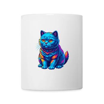 Scottish Shorthair Cat Breed Cartoon Kawaii Animal - Mug - white - Front