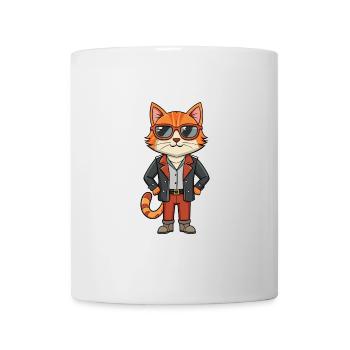 American Shorthair Funny Cartoon Kawaii Jacket Sun - Mug - white - Front