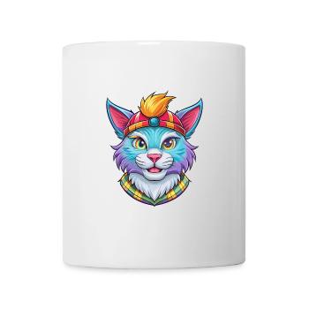 Highlander Katzenrasse Cartoon Kawaii Tier Haustier - Tasse - Weiß - Vorne