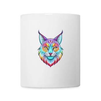 lynx eurasien chat race dessin animé Kawaii animal de compagnie - Mug blanc - blanc - Devant