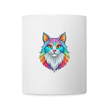 Allemand à poil long race de chat dessin animé Kawaii Animal Pe - Mug blanc - blanc - Devant
