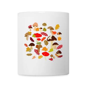 Autumn Forest Mushroom Pattern - Mug - white - Front