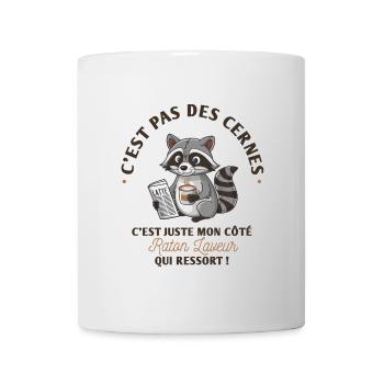 C'est pas des cernes, c'est mon côté raton laveur - Mug blanc - blanc - Devant