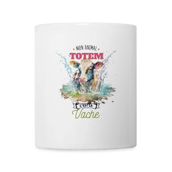 Mon animal totem c'est la vache - Mug blanc - blanc - Devant