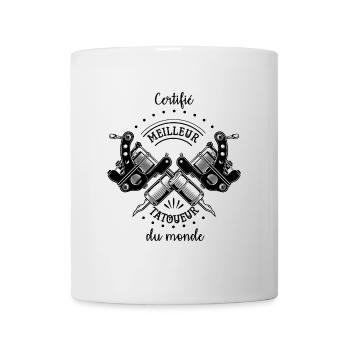 Certifié meilleur tatoueur du monde - Mug blanc - blanc - Devant