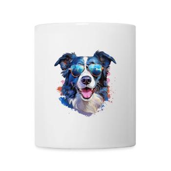 Border Collie with Sunglasses - Mug - white - Front