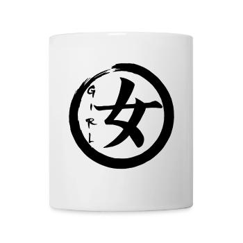 Das Wort Mädchen auf Japanisch (schwarz) - Tasse - Weiß - Vorne
