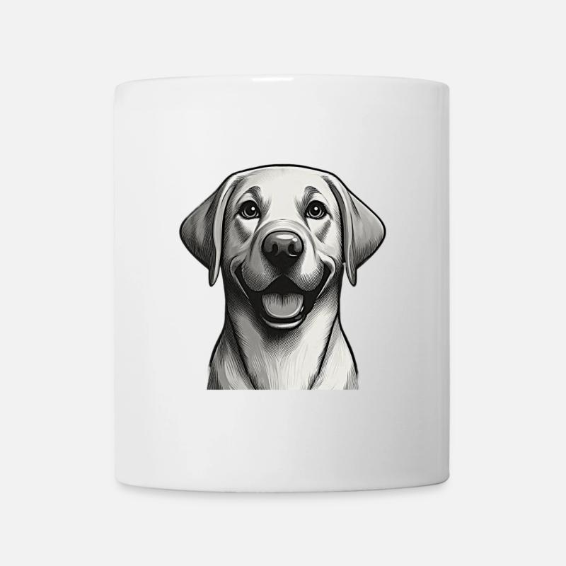 Lächelnder Labrador Hündchen Illustration - Tasse - Weiß
