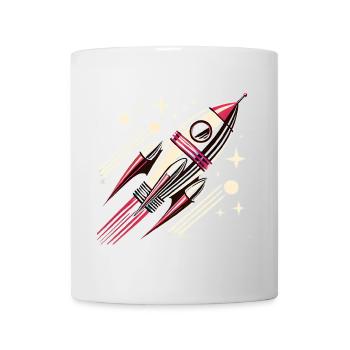Retro SpaceAge Rocket Vector Design - Mug - white - Front