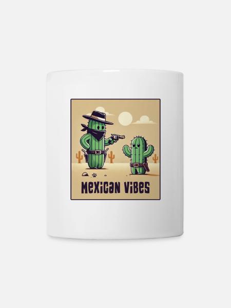 Mexiko Kaktus Design - Tasse - Weiß